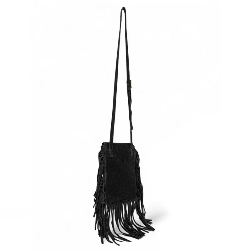 Sac besace en croûte de cuir ODINA Noir