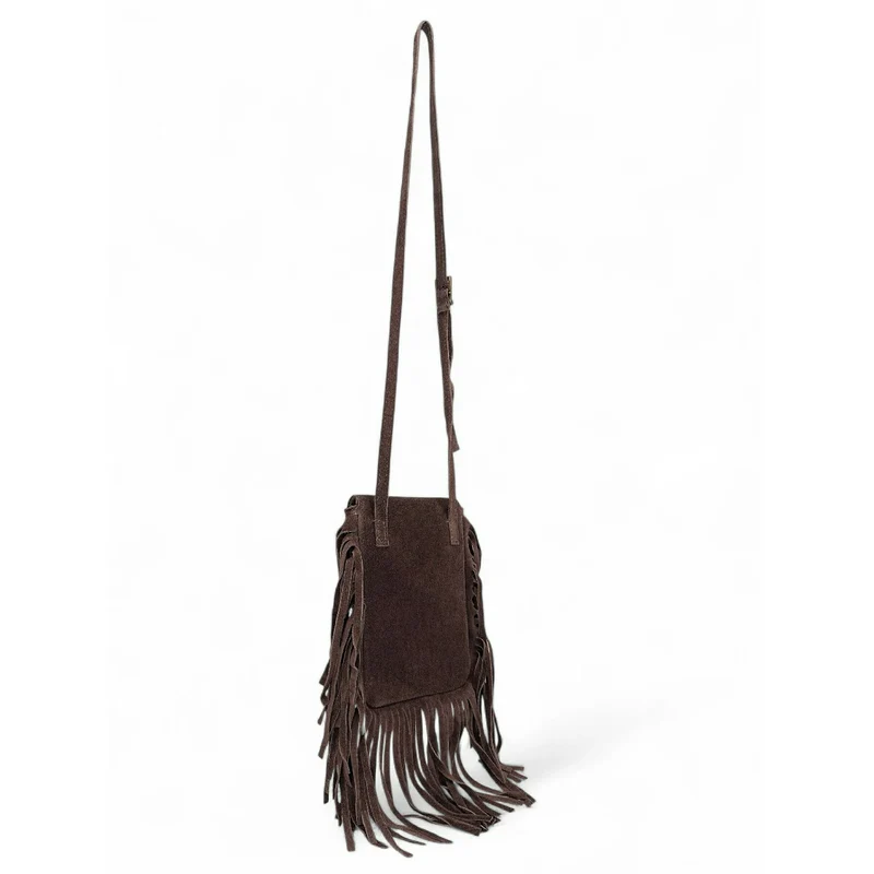 Sac besace en croûte de cuir ODINA Chocolat