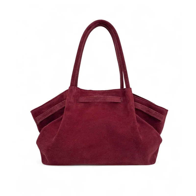 Sac cabas loose en daim ALANA Rouge bordeaux