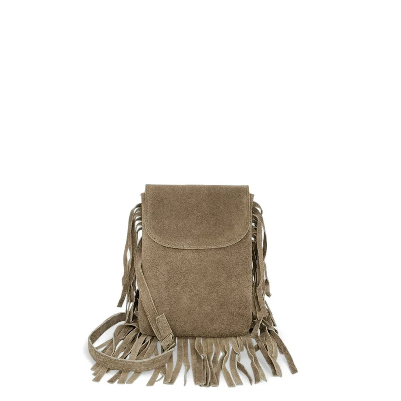 Sac besace en croûte de cuir ODINA Taupe