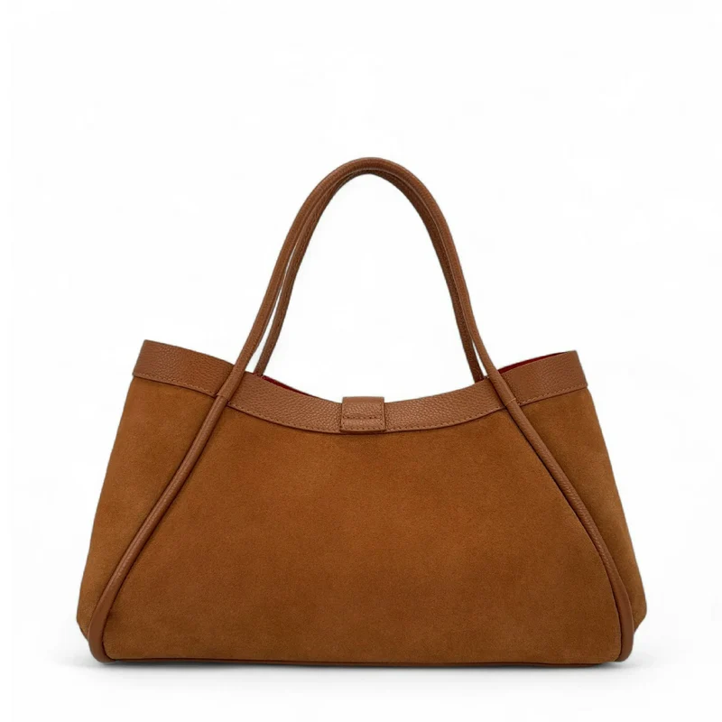 Cabas bowler bi-matière ABERDEEN Camel foncé