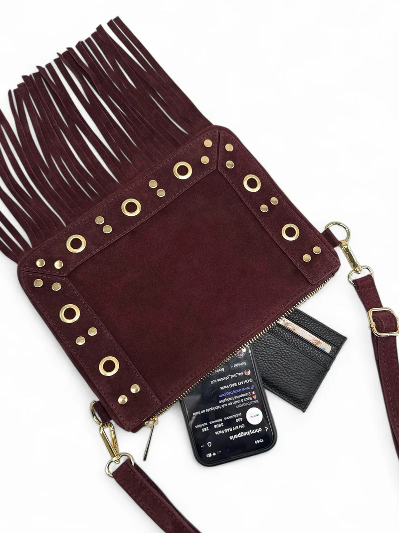Sac besace en croûte de cuir YEPA Bordeaux
