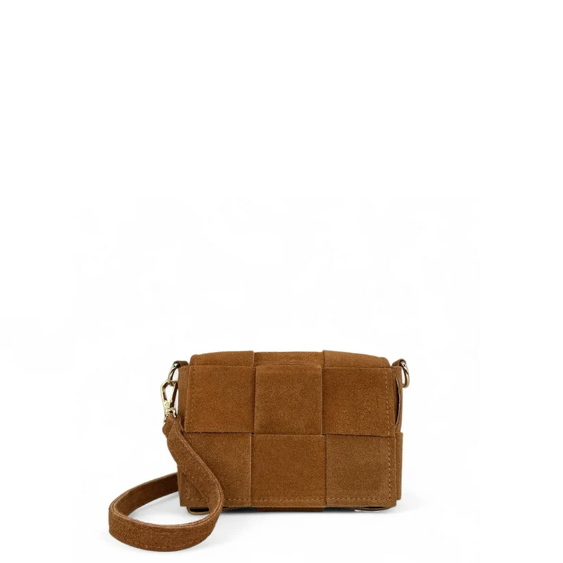 Micro sac en daim TWENTY TWO Camel foncé