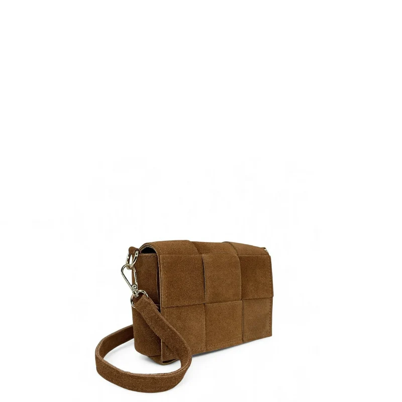 Micro sac en daim TWENTY TWO Camel foncé