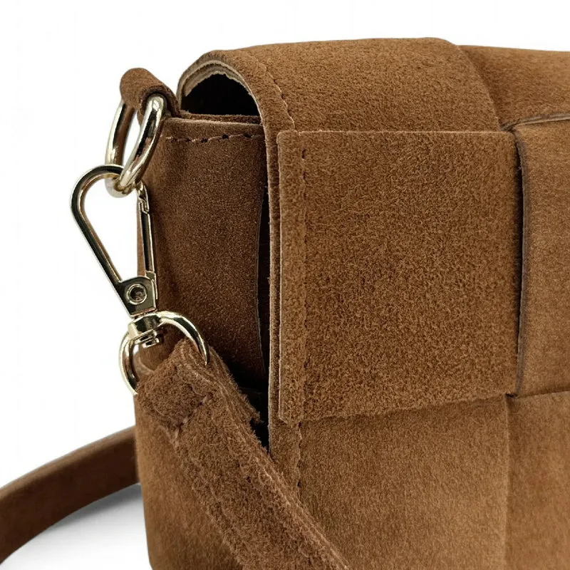 Micro sac en daim TWENTY TWO Camel foncé