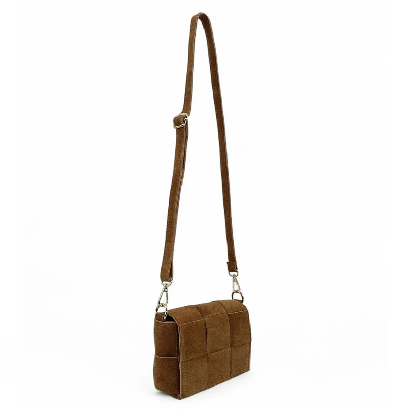 Micro sac en daim TWENTY TWO Camel foncé