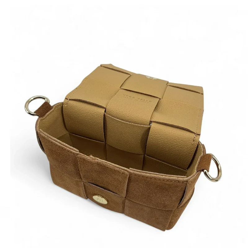 Micro sac en daim TWENTY TWO Camel foncé