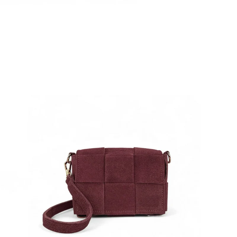 Micro sac en daim TWENTY TWO Bordeaux