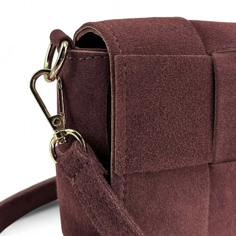 Micro sac en daim TWENTY TWO Bordeaux
