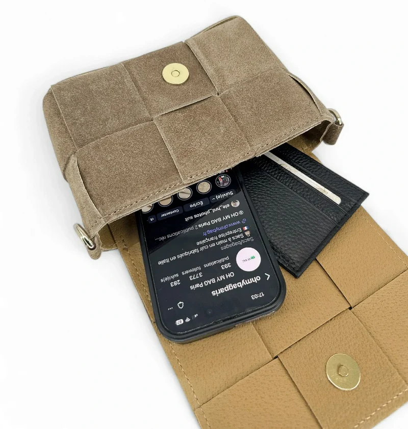 Micro sac en daim TWENTY TWO Taupe clair