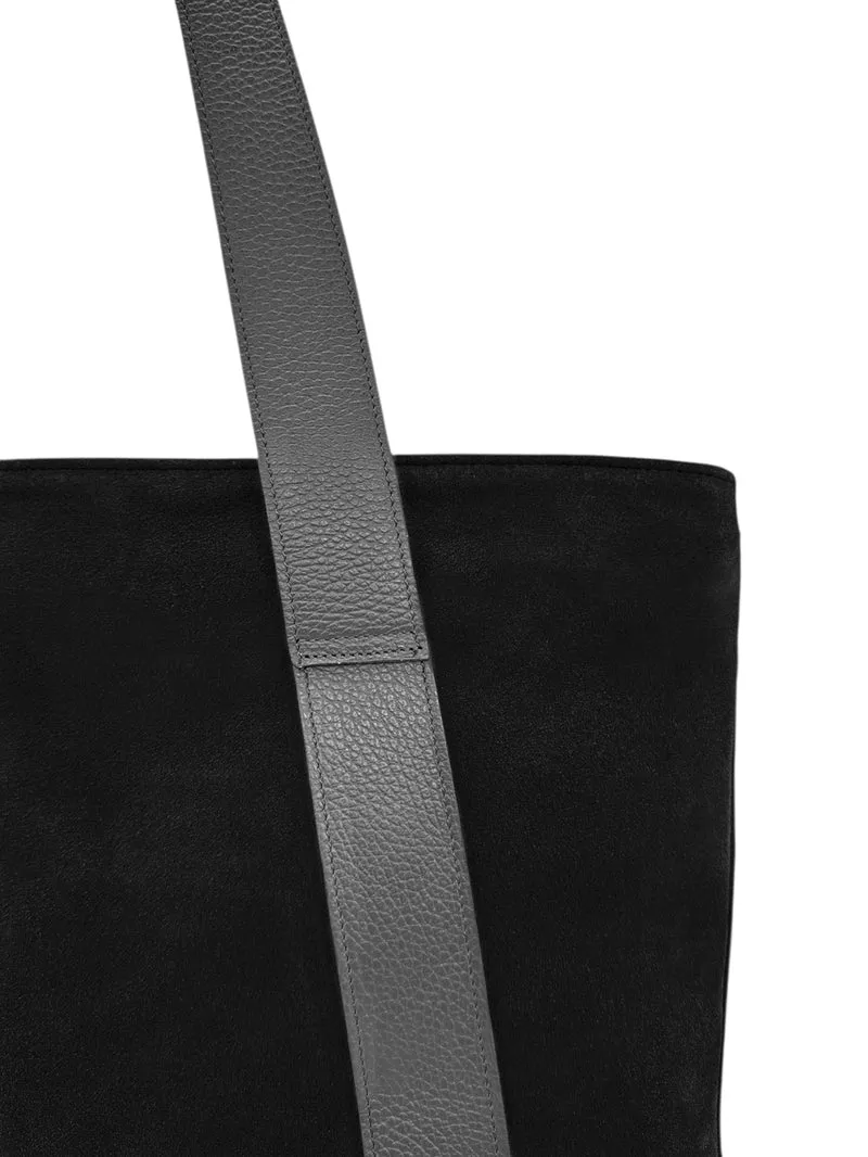 Sac cabas en croûte de cuir SOLENE Noir