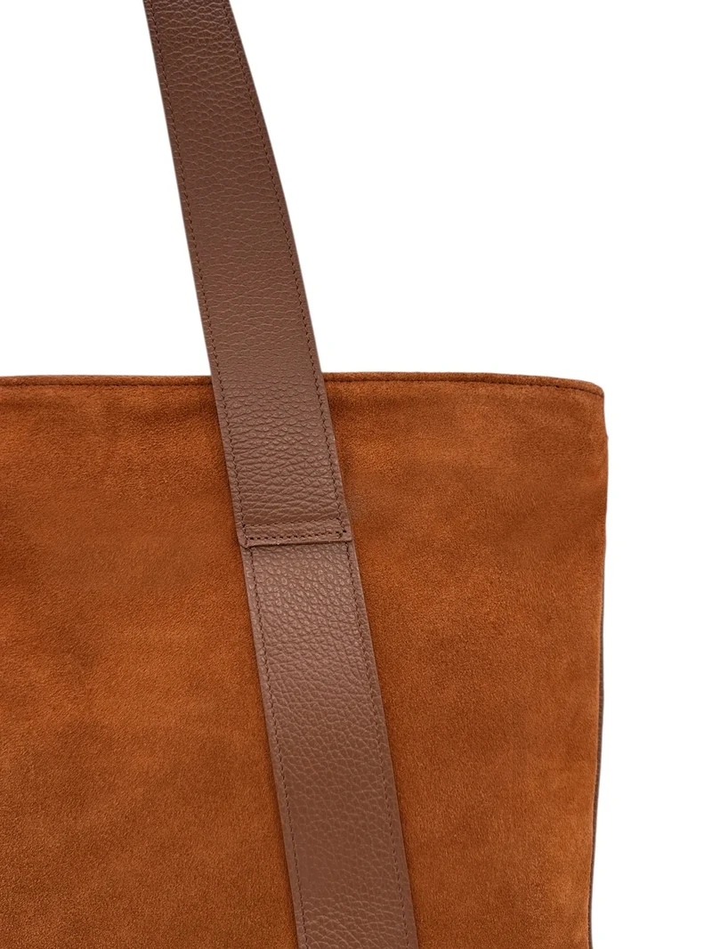 Sac cabas en croûte de cuir SOLENE Cannelle
