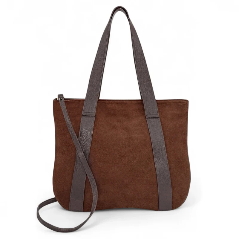 Sac cabas en croûte de cuir SOLENE Chocolat