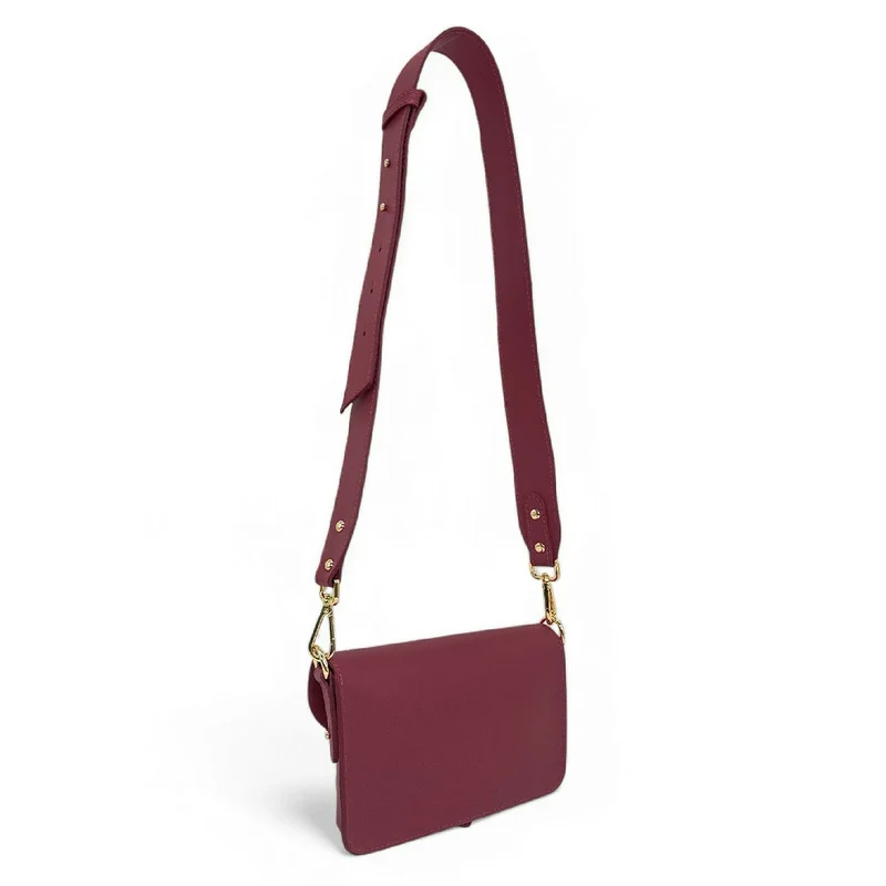 Mini-sac french stick en cuir lisse TOSCA Bordeaux