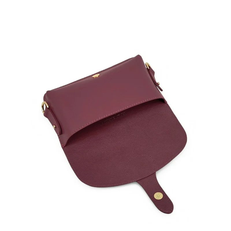 Mini-sac french stick en cuir lisse TOSCA Bordeaux