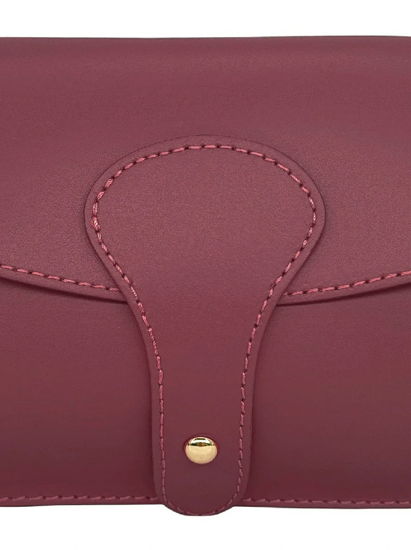 Mini-sac french stick en cuir lisse TOSCA Bordeaux