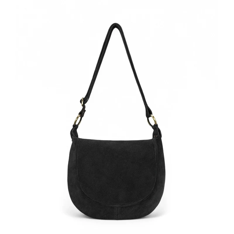 Sac bandoulière en daim LITTLE CITIZEN SUEDE Noir