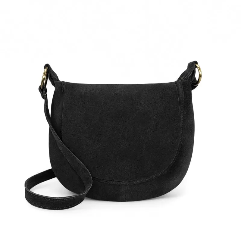 Sac bandoulière en daim LITTLE CITIZEN SUEDE Noir