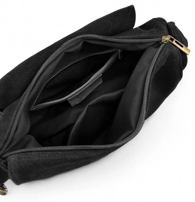 Sac bandoulière en daim LITTLE CITIZEN SUEDE Noir