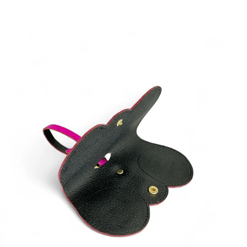 Etui à lunettes en cuir irisé PEANUT GLOW Rose fuchsia irisé