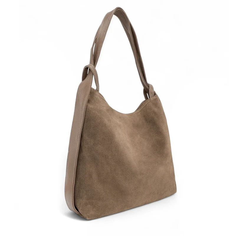 Sac à main convertible en daim SOHO SUEDE Taupe foncé