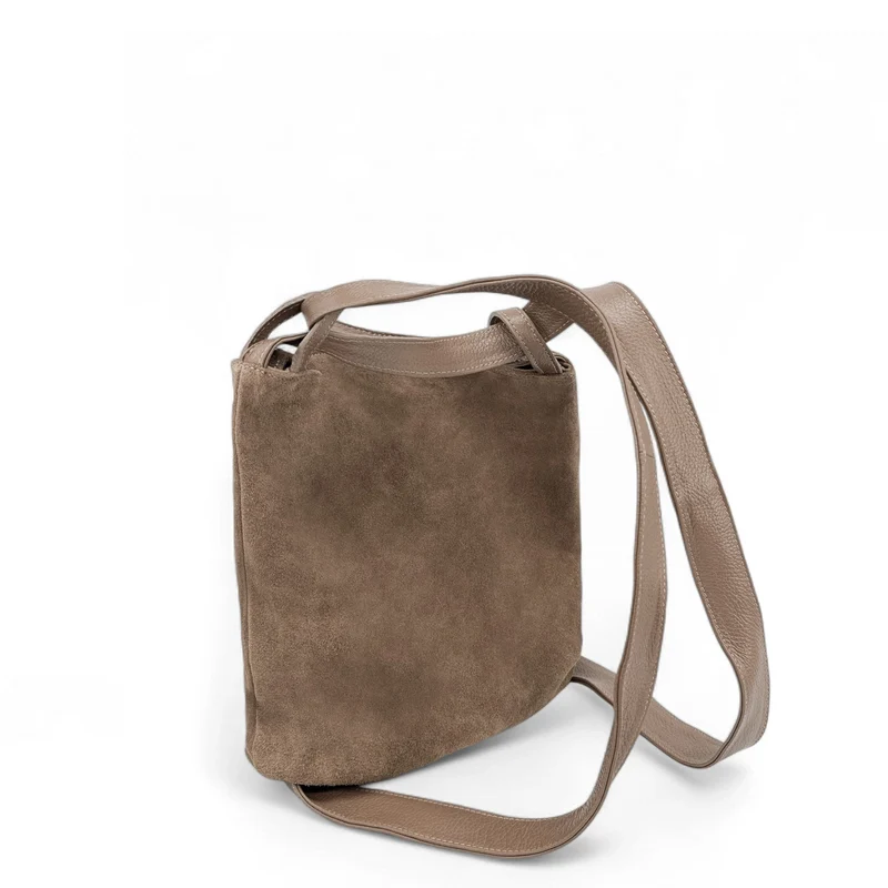 Sac à main convertible en daim SOHO SUEDE Taupe foncé