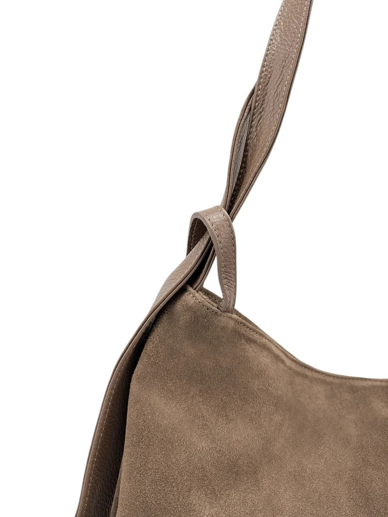 Sac à main convertible en daim SOHO SUEDE Taupe foncé
