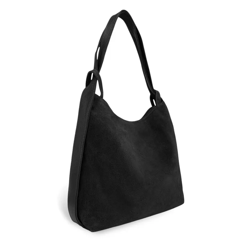 Sac à main convertible en daim SOHO SUEDE Noir