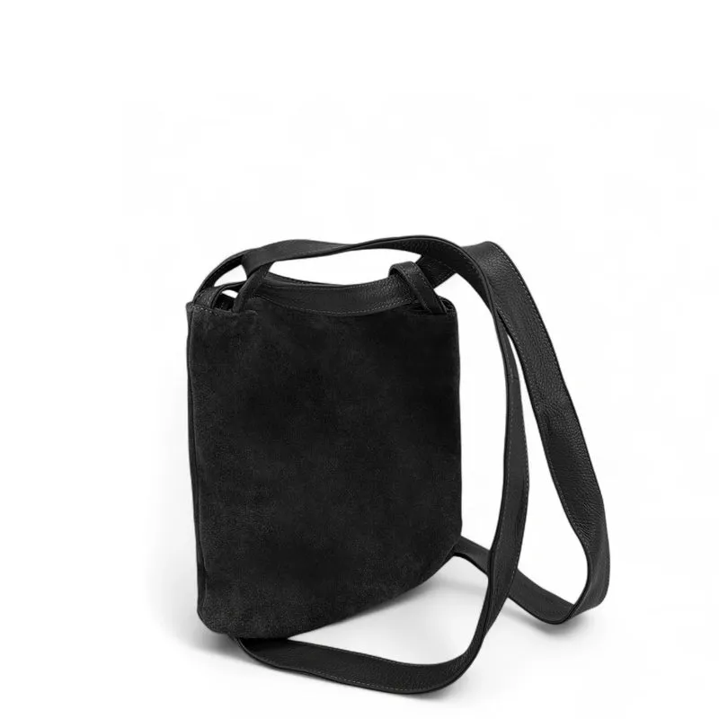 Sac à main convertible en daim SOHO SUEDE Noir