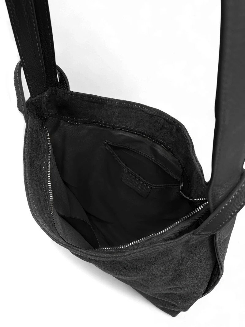 Sac à main convertible en daim SOHO SUEDE Noir