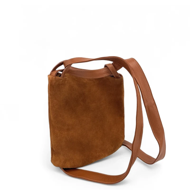 Sac à main convertible en daim SOHO SUEDE Camel foncé