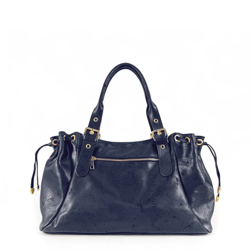 Sac bowling en cuir brossé PRINCESSE BROSSEE XL Bleu marine