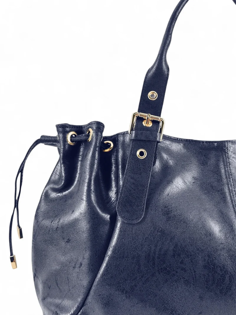 Sac bowling en cuir brossé PRINCESSE BROSSEE XL Bleu marine