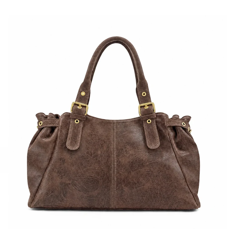 Sac bowling en cuir brossé NEW PRINCESS XL Marron Chocolat