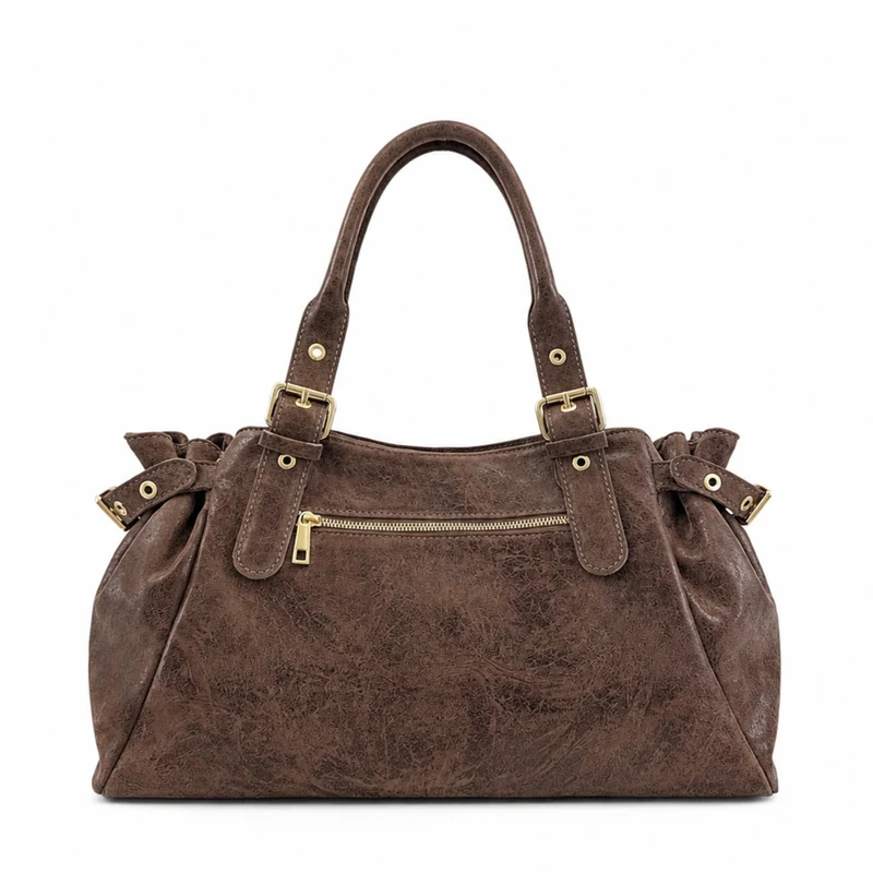 Sac bowling en cuir brossé NEW PRINCESS XL Marron Chocolat