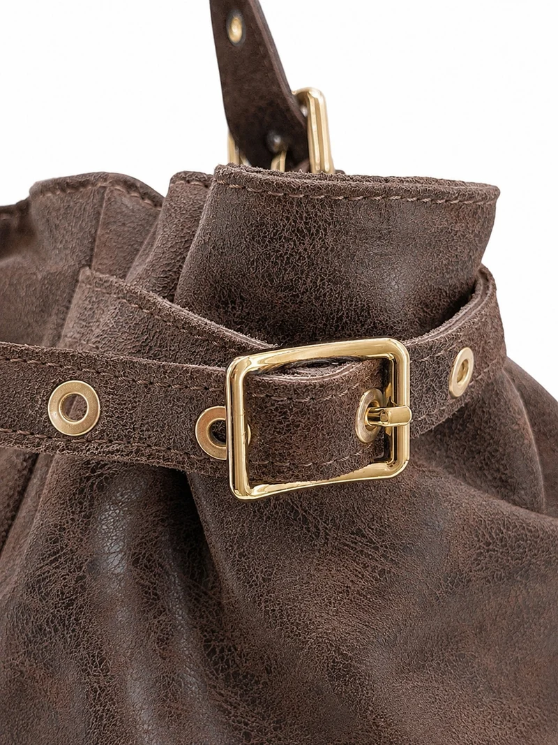 Sac bowling en cuir brossé NEW PRINCESS XL Marron Chocolat