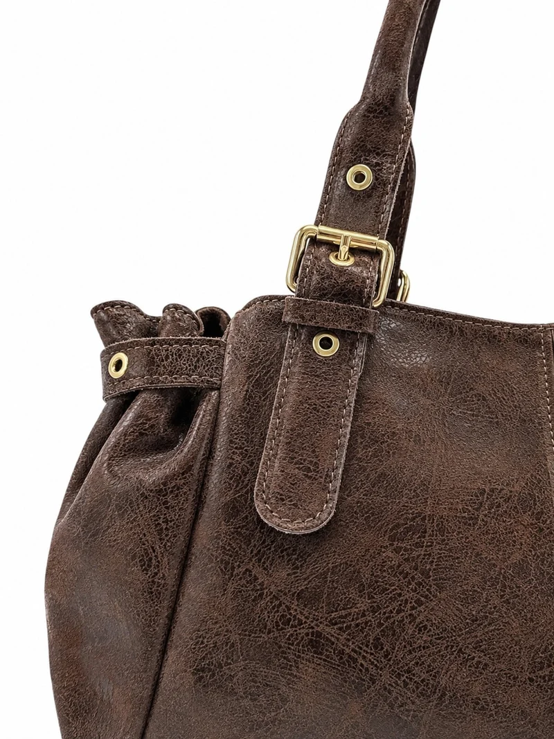 Sac bowling en cuir brossé NEW PRINCESS XL Marron Chocolat