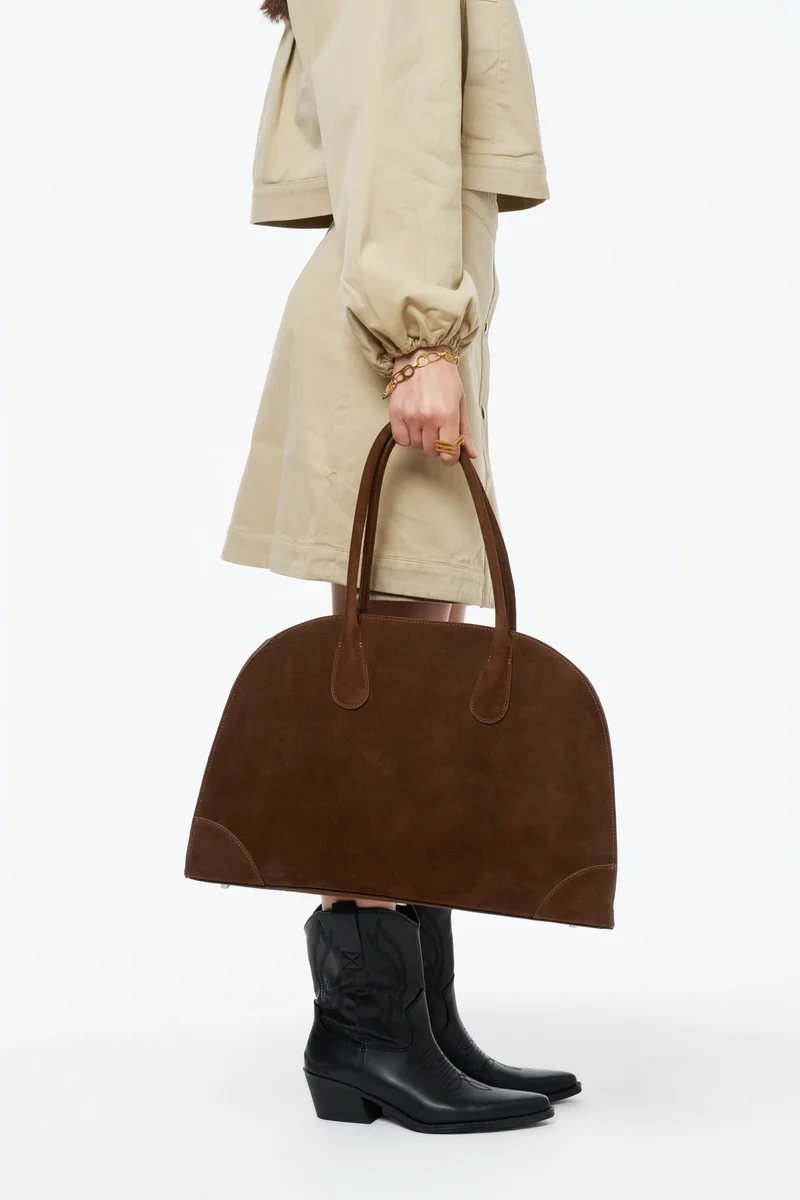Sac cabas en daim CONSTANCE Châtaigne