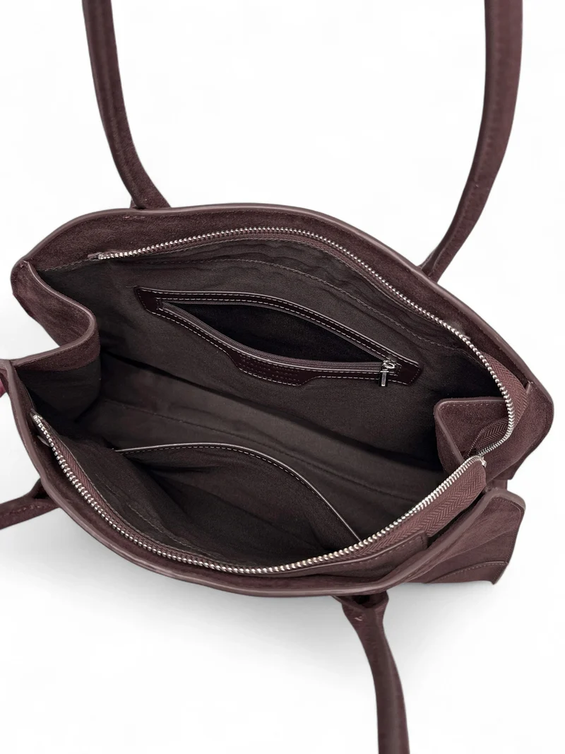 Sac cabas en daim CONSTANCE Chocolat