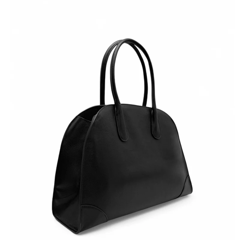 Sac cabas en cuir lisse CONSTANCE Noir