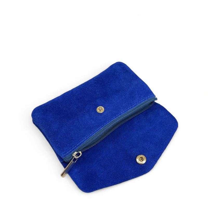 Pochette porte-monnaie en daim COMPO SUEDE Bleu roi