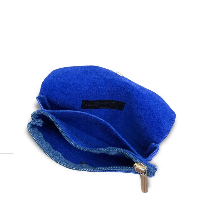 Pochette porte-monnaie en daim COMPO SUEDE Bleu roi