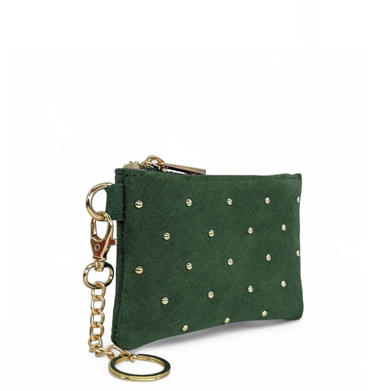 Porte-monnaie en daim TINY DOTS Vert forêt