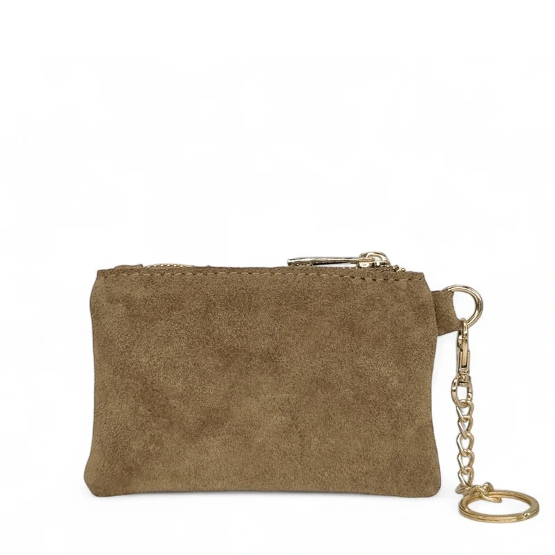 Porte-monnaie en daim TINY DOTS Taupe