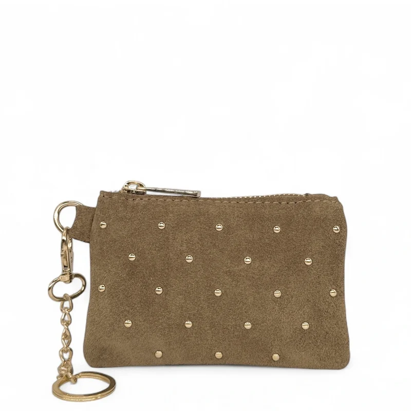 Porte-monnaie en daim TINY DOTS Taupe