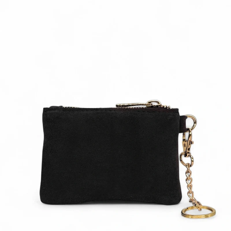 Porte-monnaie en daim TINY DOTS Noir