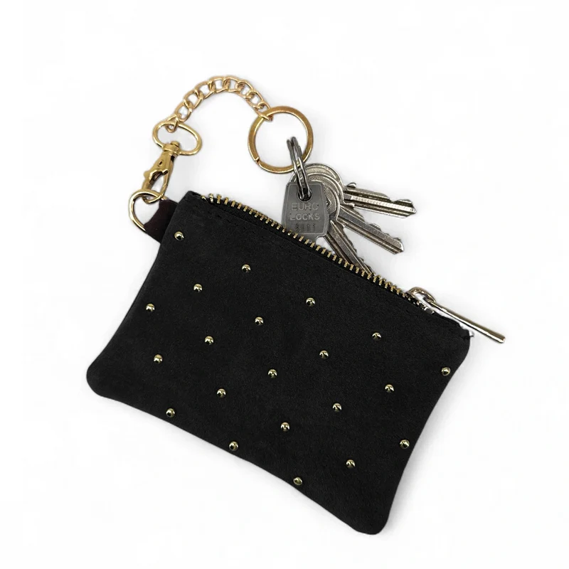 Porte-monnaie en daim TINY DOTS Noir
