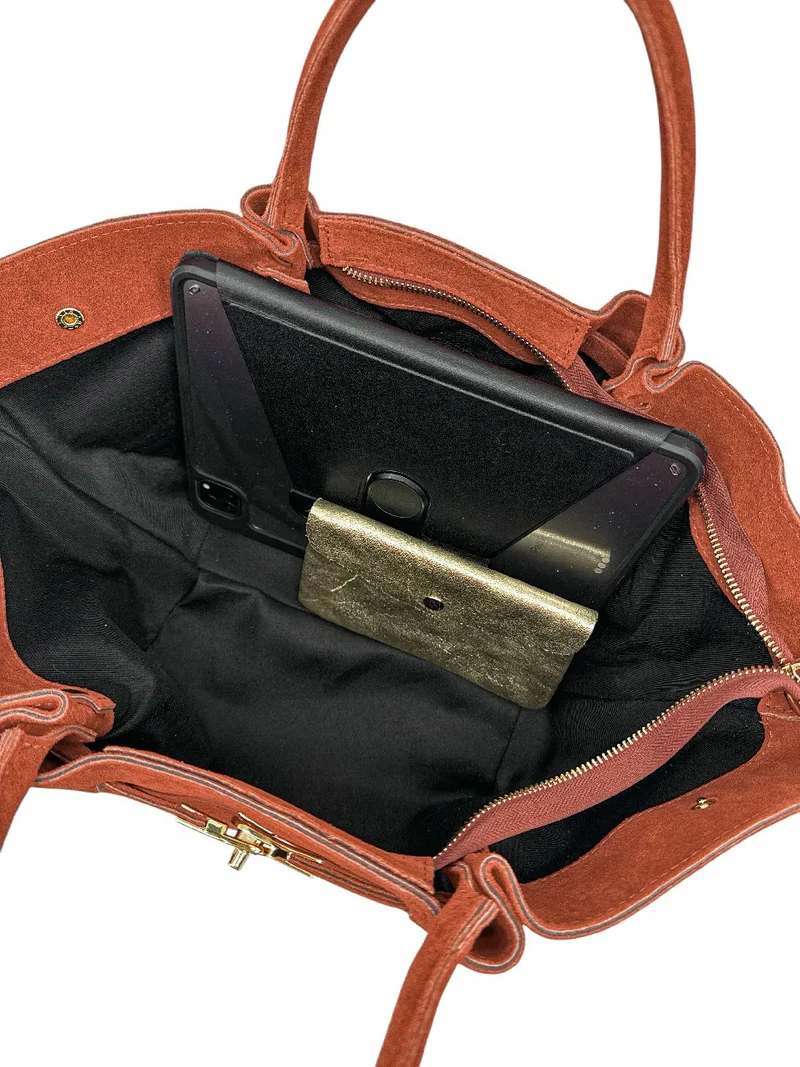 Sac cabas en daim CAPRI SUEDE Terracotta