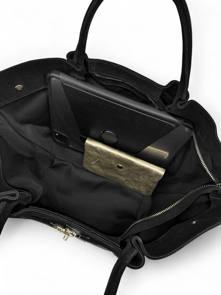 Sac cabas en daim CAPRI SUEDE Noir