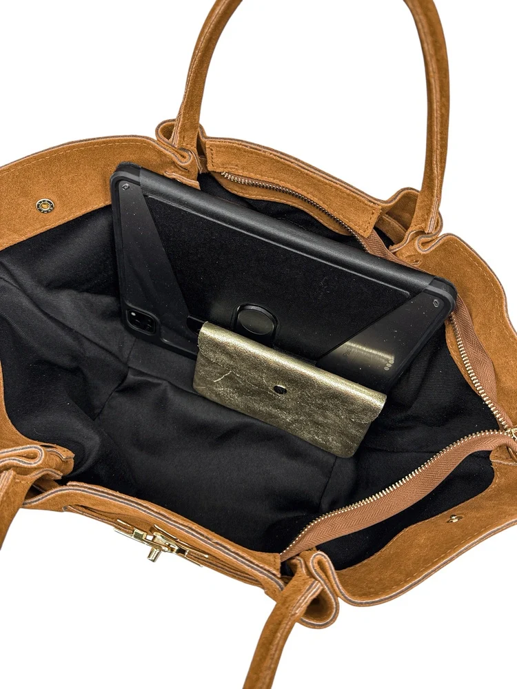 Sac cabas en daim CAPRI SUEDE Camel